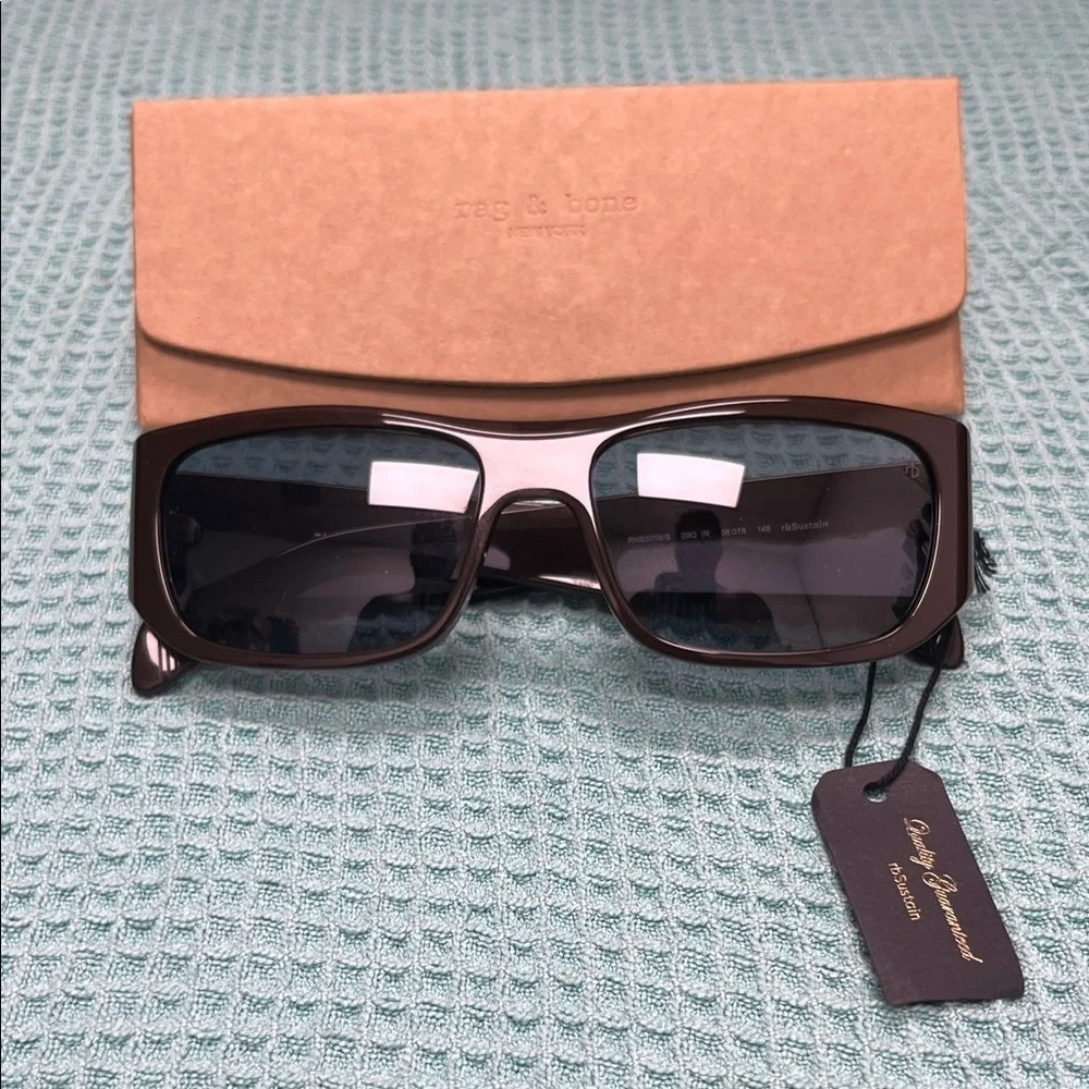 Rag & Bone Brown Rectangular Sunglasses